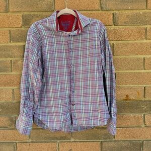 Heaton & Heaton Men's Casual Plaid Shirt - Red and Blue Size Medium
